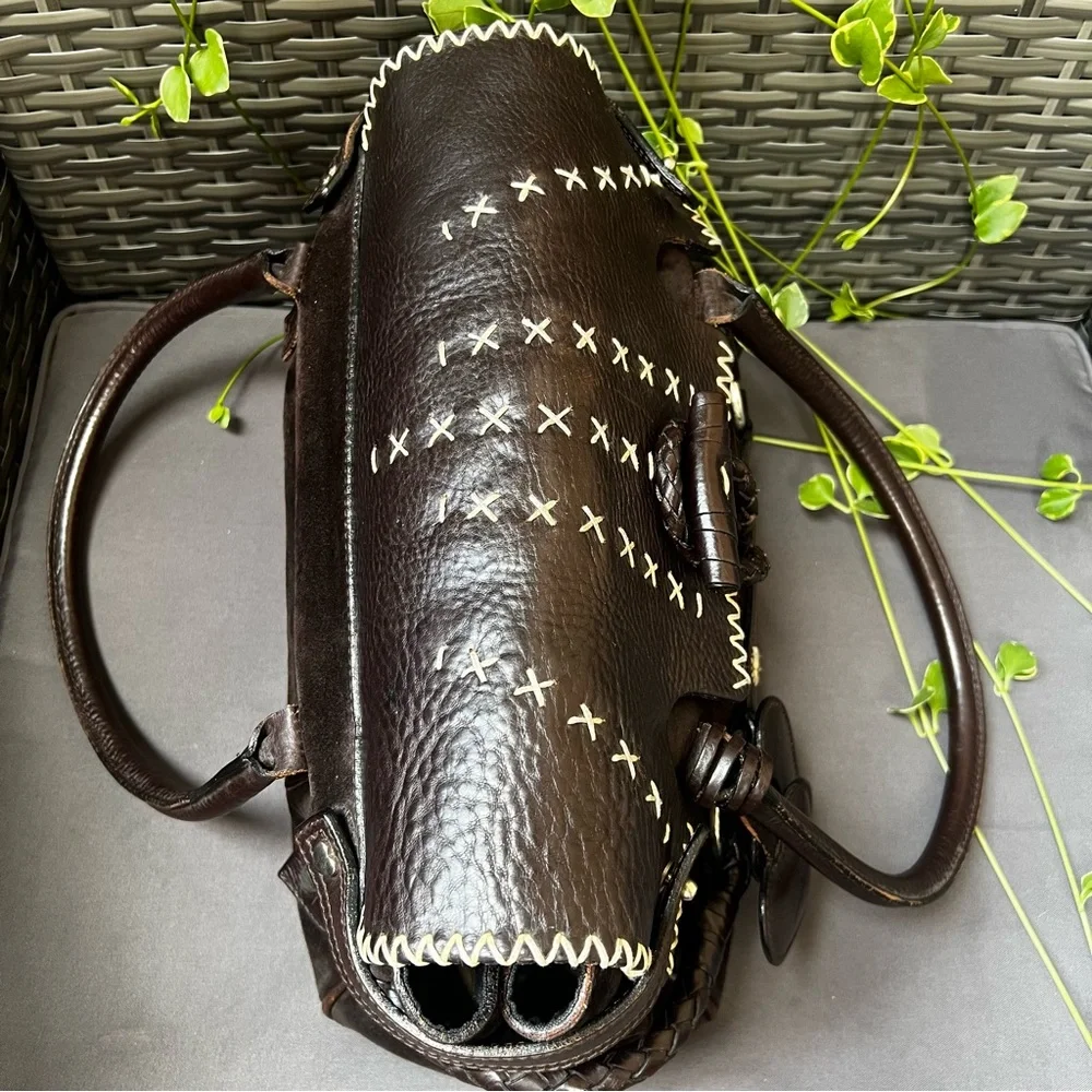 Luella Gisele Bartley Special Edition Satchel Chocolate Brown Leather Suede Boho